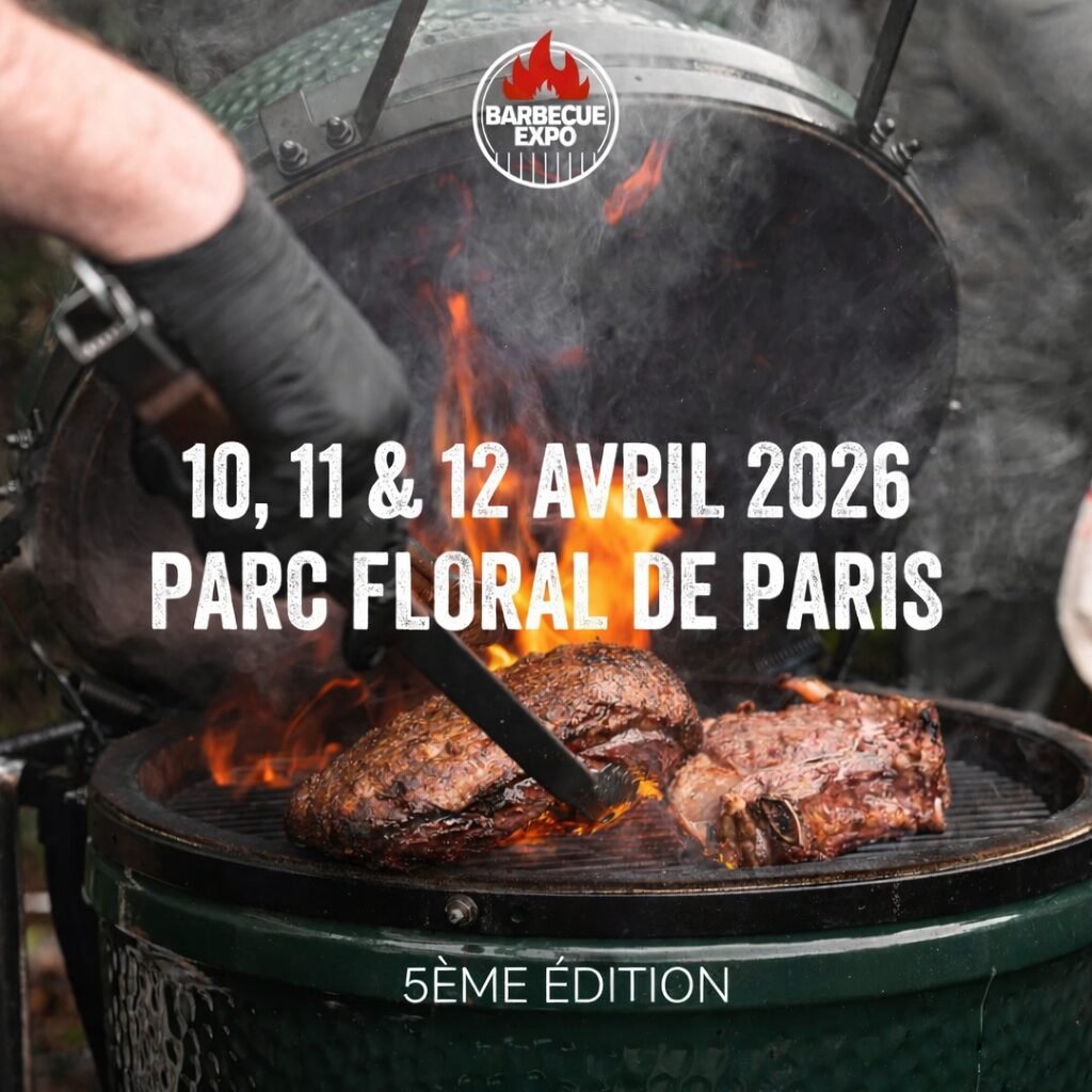 hoto d'un barbecue pour illustrer l'affiche du salon du barbecue à paris