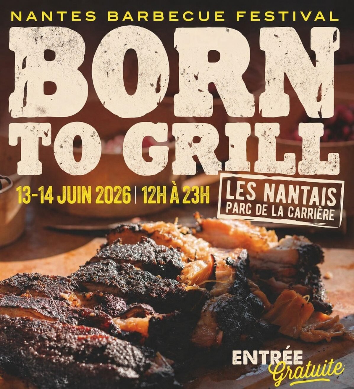 affiche du festival du barbecue de nantes born to grill